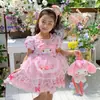 Vestido de princesa melody lorita de manga corta 6618