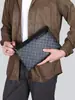 Bolsa de Mão em Couro PU Bolsa Clutch Masculina Grande Capacidade Bolsa de Mão para Negócios Bolsa Masculina Casual de Negócios Bolsa para Documentos