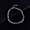 Pulseira de Anel Liso Gota d'Água de Aço Inoxidável Transfronteiriça, Cor de Aço Simples e de Alto Padrão Corrente Feita à Mão, Joia de Mão para Casal Não Desbota em Estoque