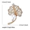 Broche de hojas de perlas y diamantes de imitación de aleación de alta gama de moda coreana, exquisito y sencillo broche de ramillete para vestido de mujer, alfileres de joyería