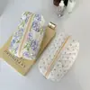 Nova Necessaire de Algodão Acolchoada Estampada, Grande Capacidade, Bolsa de Mão Portátil, Necessaire de Viagem, Bolsa de Armazenamento Multifuncional