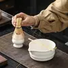 Set de Palillos para Té Hechos a Mano Estilo Japonés Hengfei Tazón de Cerámica para Ceremonia de Café Matcha Pincel de Papel para Preparar Matcha