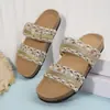 Primavera Verão 2025 Nova Moda Europeia e Americana Cross-border E-commerce Estilo Étnico Sandálias Plataforma Grossa Femininas Boêmia Tamanho Grande Sandálias