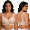 Sujetador sin costuras de cobertura total de talla grande europeo y americano transfronterizo para mujer, push-up y levanta busto, copa fija sin varillas, sujetador cómodo