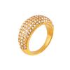 Comércio exterior europeu e americano ins aço inoxidável banhado a ouro 18K textura totalmente diamantada anel de moda transfronteiriça Amazon para mulheres Atacado