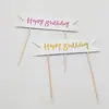 Tarjeta de Pastel Sellado Inglés Feliz Cumpleaños Decoración Enchufe Celebración de Fiesta Arreglo Suministros Bandera Banner para Hornear