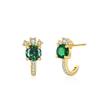 Pendientes Elegantes de Esmeralda con Turquesa de Plata Esterlina S925 de Nueva Moda para Mujer, Exquisitos Pendientes de Gama Alta Chapados en Oro