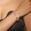 Pulseira Aberta Dingka Fashion Strass Brilhante para Mulheres Mais Fácil de Combinar Pulseira de Cristal de Alta Qualidade Joia de Mão Preço Atacado