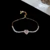 Pulsera con Colgante de Corazón de Nácar de Doble Capa, Moderna y Elegante, Sencilla y Versátil, Joyería Exquisita de Nicho de Lujo Ligero al por Mayor