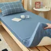 Sábana Bajera Ajustable de Algodón Puro para Dormitorio Pieza Única Protector de Colchón para Estudiante Cama Tatami Juego de Sábanas Juego de Tres Piezas Nuevo Verano 2025