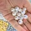 Imitação Mabe Aurora Pérola Espelhada Vidro de Cristal Pérola Arco-Íris Pérola de Furo Único Acessórios de Broche para Brincos