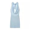 Atacado de fabricante de roupas femininas transfronteiriço 2026 AliExpress item mais vendido de verão vestido de malha sexy com alça no pescoço