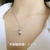 Collar de Gatito de Plata Esterlina s925 Japonesa y Coreana al Por Mayor Colgante para Mujer Cadena Corta para Clavícula Simple Dulce Lindo Regalo