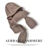 Nuevo conjunto de bufanda y gorro de punto de cachemira de color liso para otoño e invierno, cálido y grueso, con diseño superpuesto y cobertura para la cabeza de una sola pieza, estilo mujer