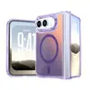 Adecuado para pantalla plegable Apple iPhone Dou, funda de teléfono con adsorción magnética, funda protectora mate semitransparente degradada dos en uno