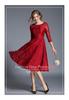 Suministro transfronterizo comercio exterior ropa de mujer europea y americana ajustada adelgazante media longitud encaje vestido de vuelo amplio