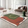 Alfombra abstracta de cachemira a color para sala de estar, geométrica, para mesa de centro, tapete de arena, manta de pelo, alfombra verde a rayas