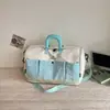 Maleta expandible transfronteriza ligera con bloques de color para mujer, bolsa cruzada de gimnasio de gran capacidad, bolso de mano moderno para viajes cortos