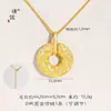 Set de Joyería Étnica Chapado en Oro de Xinjiang con Pulsera de Brazalete con Colgante de Hebilla de Paz Tejida Incrustada de Diamantes Joyería de Rosquilla para Mujeres