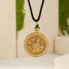 Colar Bússola Oito Tesouros Cor Dourado Areia Colar Saco da Sorte Colar Dourado Estilo Quente Douyin