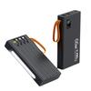 Display Digital de Tela Vertical com Carregador de Cabo Embutido de 10.000mAh e Capacidade de 20.000mAh, com Luz de Camping Embutida na Lateral