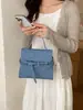 Bolso de Mano de Lona de Mezclilla Coreano para Mujer 2026 Nuevo de Moda Simple Pequeño Cuadrado Versátil Bolso Cruzado de Gama Alta