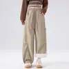 Ropa de Trabajo Estilo Montaña Otoño e Invierno Pantalones Impermeables Pantalones de Senderismo y Montañismo Pierna Curva Pierna Recta Sueltos Casuales Pantalones de Pierna Ancha Cálidos de Forro Polar