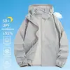 Roupas com Proteção Solar UPF50+ para Homens no Verão, Anti-UV, Seda de Gelo, Secagem Rápida, Respirável, Com Capuz, Esportes ao Ar Livre, Pesca, Proteção Solar