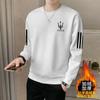 Camiseta de manga larga con cuello redondo para otoño e invierno de 2024, moderna camiseta de base de suéter grueso con forro polar Joker para hombres y mujeres