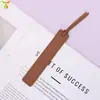 Marcadores de Livro de Couro PU em Estoque, Clipes de Couro Costurados Multicor, Divisórias de Página para Diário de Leitura, Anotações, Personalizáveis com Logo