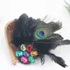 Flor de Cabeça de Pena Ruili Feminina Acessórios para Roupa de Performance de Palco Infantil Flor de Pena de Galinha com Diamante Oval Tiktok