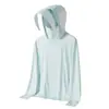 Roupa de Proteção Solar de Seda Gelada de Verão UPF50+, Par, com Aba Removível, Fina e Respirável, Profissional para Pesca ao Ar Livre