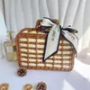 Maleta de ratán con bloques de color vintage para bodas y compromisos, regalo para dama de honor, caja de dulces, caja de almacenamiento para picnic al aire libre