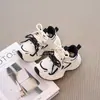 Tênis de Menina 2025 Outono Novo Estilo Coreano Sapatos de Pai Infantil Sapatos de Malha de Menino Sapatos Casuais de Criança para Menina