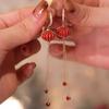 Pendientes con borlas de linterna roja festiva del Año Nuevo chino 2024, pendientes largos de Año Nuevo para mujer, pendientes elegantes.