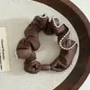 Corda de Cabelo de Tecido com Borda Prateada de Metal de Alta Qualidade Coreana Elástico Pequeno para Cabelo Faixa de Cabeça Elegante Elástico Acessórios de Cabelo para Mulheres