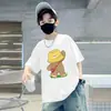 Estilo Nuevo de Verano Ropa de Verano para Niños Camisetas de Manga Media para Bebés Niños Camisetas de Manga Corta para Niños Medianos y Grandes Tops de Algodón Puro para Niños