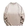 Camiseta Casual de Manga Larga para Pareja, Estilo Americano, Lavada y Desgastada, Tinte Degradado, Resistente, Ajuste Holgado, Versátil, Flota Negra