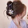 Pinza para el pelo coreana linda para mujer, tamaño grande, estilo de alta gama, adecuada para cabello grueso, pinza de tiburón, horquilla, pinza de lazo