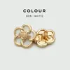 Botones metálicos de flor con goteo de aceite, versátiles para chaquetas, suéteres, ropa de mujer, botones decorativos, accesorios para abrigos y trajes, botones con patrón floral