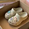 Zuecos de Dibujos Animados de Monstruo Pequeño para Mujer, Pantuflas Planas de Eva de Punta Cerrada, Zapatos de Playa para Exteriores, Sandalias Cómodas de Suela Fina para Verano