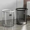 Cubo de Basura Transparente para el Hogar Resistente a Caídas Engrosado Gran Capacidad Borde Transparente Cubo de Basura para Sala de Estar Dormitorio