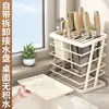 Suporte angular em aço carbono em forma de Z para facas, para armazenamento de facas na cozinha doméstica, com design de inserção inclinada e função de drenagem, disponível para atacado