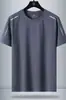 Camiseta de Manga Corta Transpirable de Seda de Hielo Fina de Secado Rápido para Hombre, Top Deportivo de Verano para Fitness, Ropa Casual de Verano, Elástica T