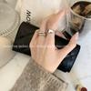 Anillo para Mujer Plata de Ley 925 Línea Viento Frío Irregular Brillante Versión Ancha Anillo Anillo para Mujer Estilo Coreano Trendy Estilo Japonés y Coreano