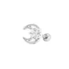 Gabei Europea y Americana Transfronteriza 3D Luna Hélice de Oreja Clavo Corazón Forma Zirconia Hélice de Oreja Clavo Perforación Joyería Fábrica en Stock
