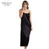 Camisola de seda longa e pesada de 19 mmi, camisola feminina 100% seda amoreira, sem costas, sexy, roupa de casa, camisola