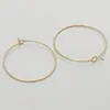 Brincos Redondos de Cobre Banhados a Ouro 14K Material DIY Feito à Mão Brincos Simples de Argola Lisa Preservadores de Cor Acessórios de Joalheria Fivelas de Orelha