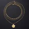 Collar de Cadena para Clavícula de Perlas de Imitación Multicapa y Colgante de Estrella de Mar y Concha para Mujer, Joyería Estilo Ins, Superventas Transfronteriza Europea y Americana