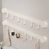 Fila de ganchos adhesivos para baño, gancho de ventosa, sin taladro, resistente, para uso en cocina y hogar, fila de ganchos para ropa en la parte trasera de la puerta